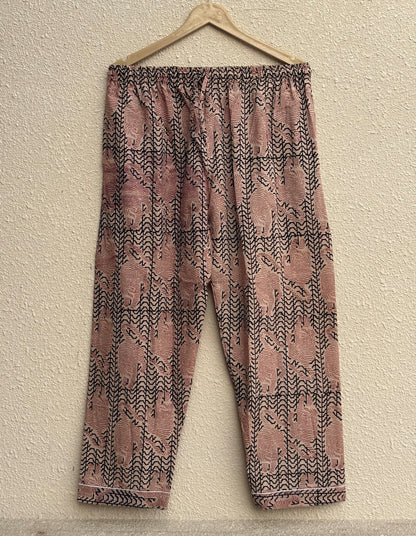 Bagru Printed Cotton Pajama Set | Hand Block Loungewear Shirt With Pant Pajamas Set