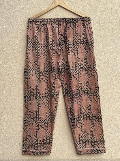 Bagru Printed Cotton Pajama Set | Hand Block Loungewear Shirt With Pant Pajamas Set