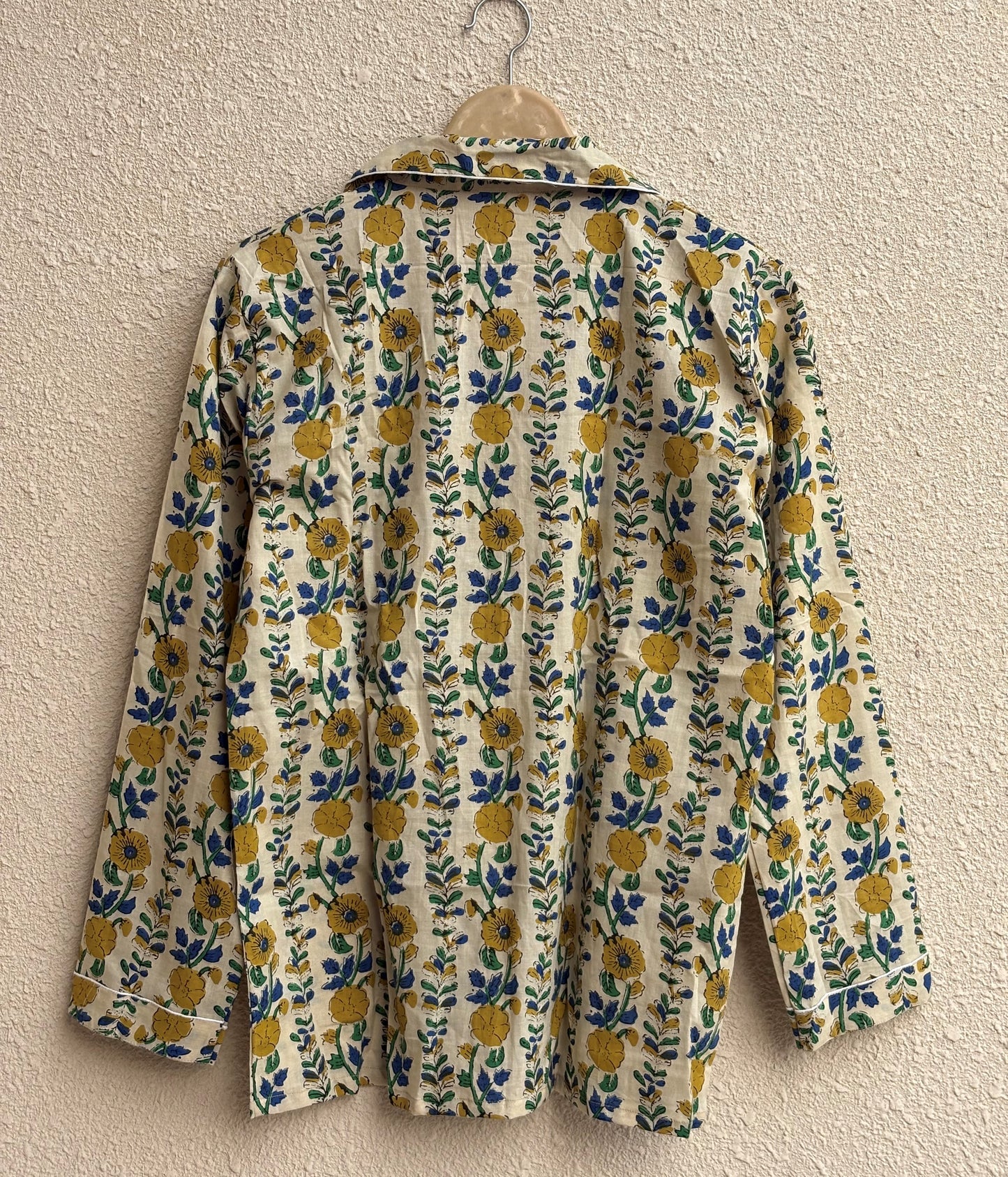 Hand Block Cotton Women's Pajama Set | Floral Print Light Weight Night Dress | Causasl Wear House Pjs