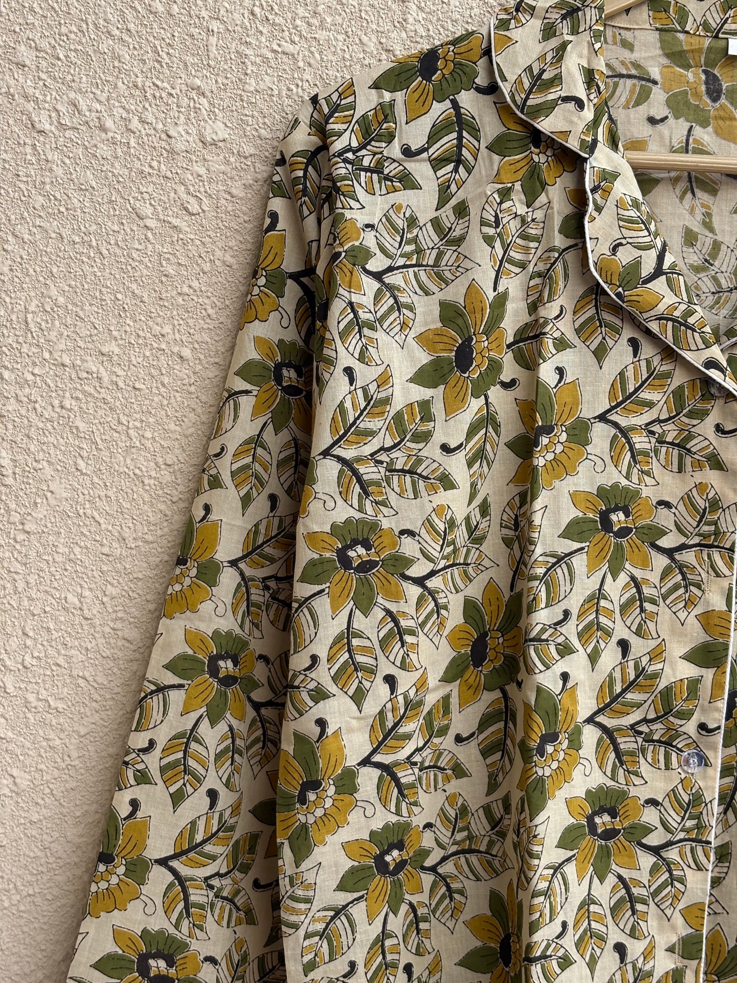 Hand Block Bagru Print Cotton Pajama Set | Summer Nightwear Pjs | Bohemian Sleepwear Women Loungewear With Pants| Bridesmaid Night Party Wear Dress