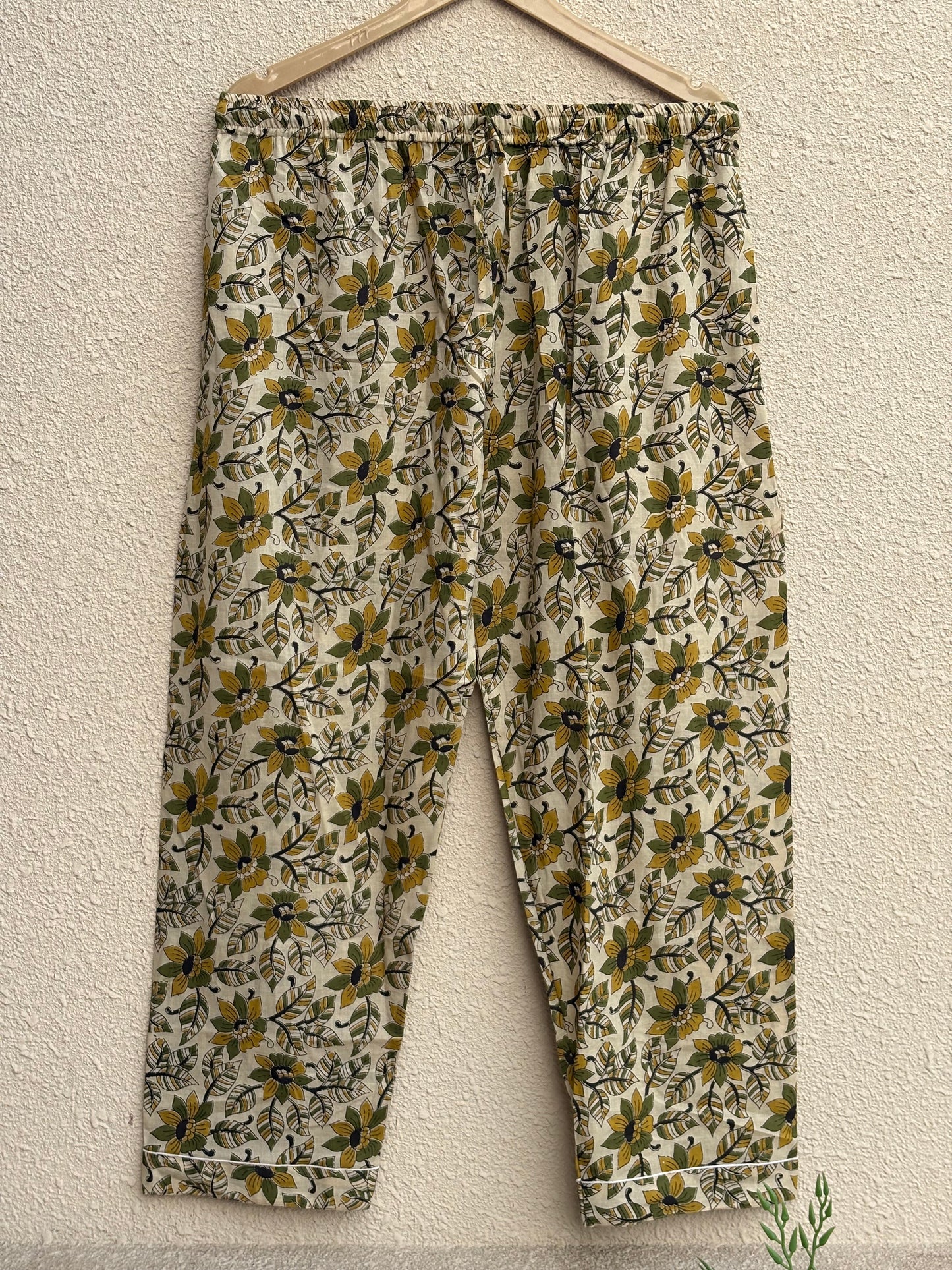 Hand Block Bagru Print Cotton Pajama Set | Summer Nightwear Pjs | Bohemian Sleepwear Women Loungewear With Pants| Bridesmaid Night Party Wear Dress