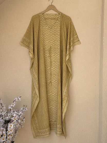 Cotton Kaftan Hand Block Print Soft Cotton Caftan Boho Summer Beach Bikini Cover Up Tunics