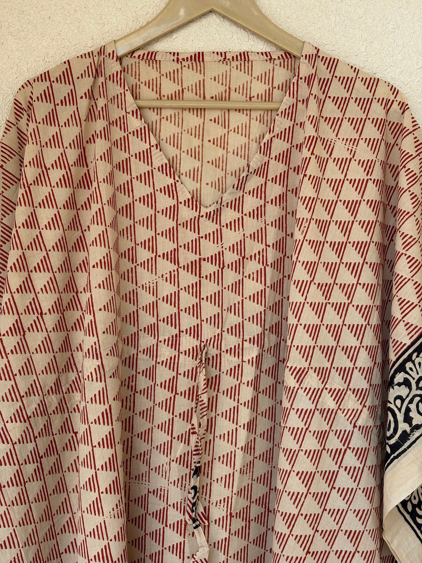 Hand Block Bagru Printed Cotton Kaftan For Women Party Wear Dress Bridesmaid Night Gown