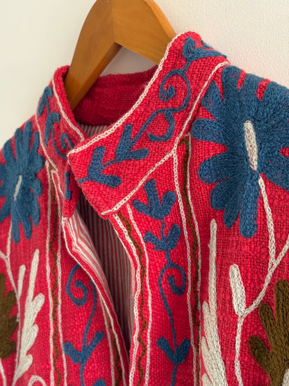 Ethnic Embroidered Suzani TNT  Women's Coat Jacket Winter | Suzani Short Jacket  |  TNT Fabric Jacket |  Partywear Coat