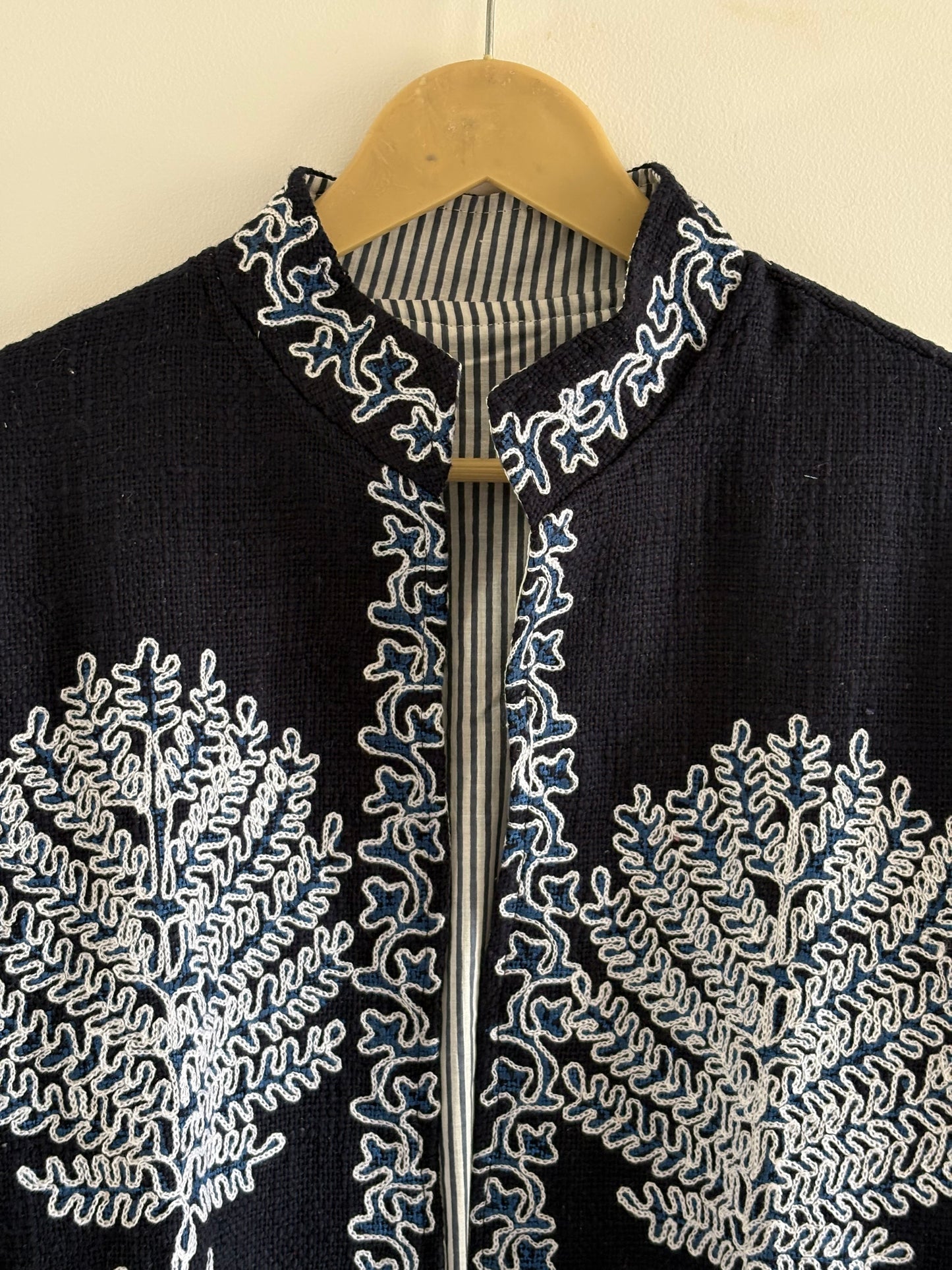 Bohemoian Valvet Black Beautiful Jacket For Women Wear Luxury Hand-Embroidered Black Suzani Jacket