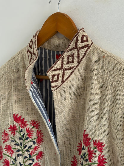 Handmade TNT Cotton Floral Jacket | Traditional Block Print Women's Coat