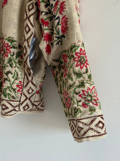 Handmade TNT Cotton Floral Jacket | Traditional Block Print Women's Coat