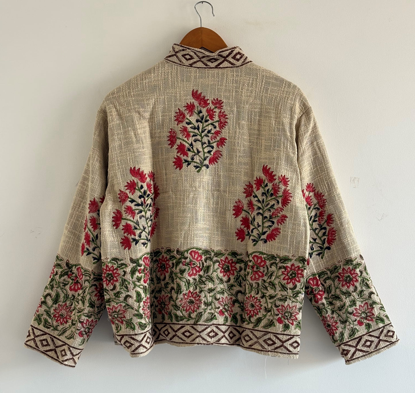 Handmade TNT Cotton Floral Jacket | Traditional Block Print Women's Coat