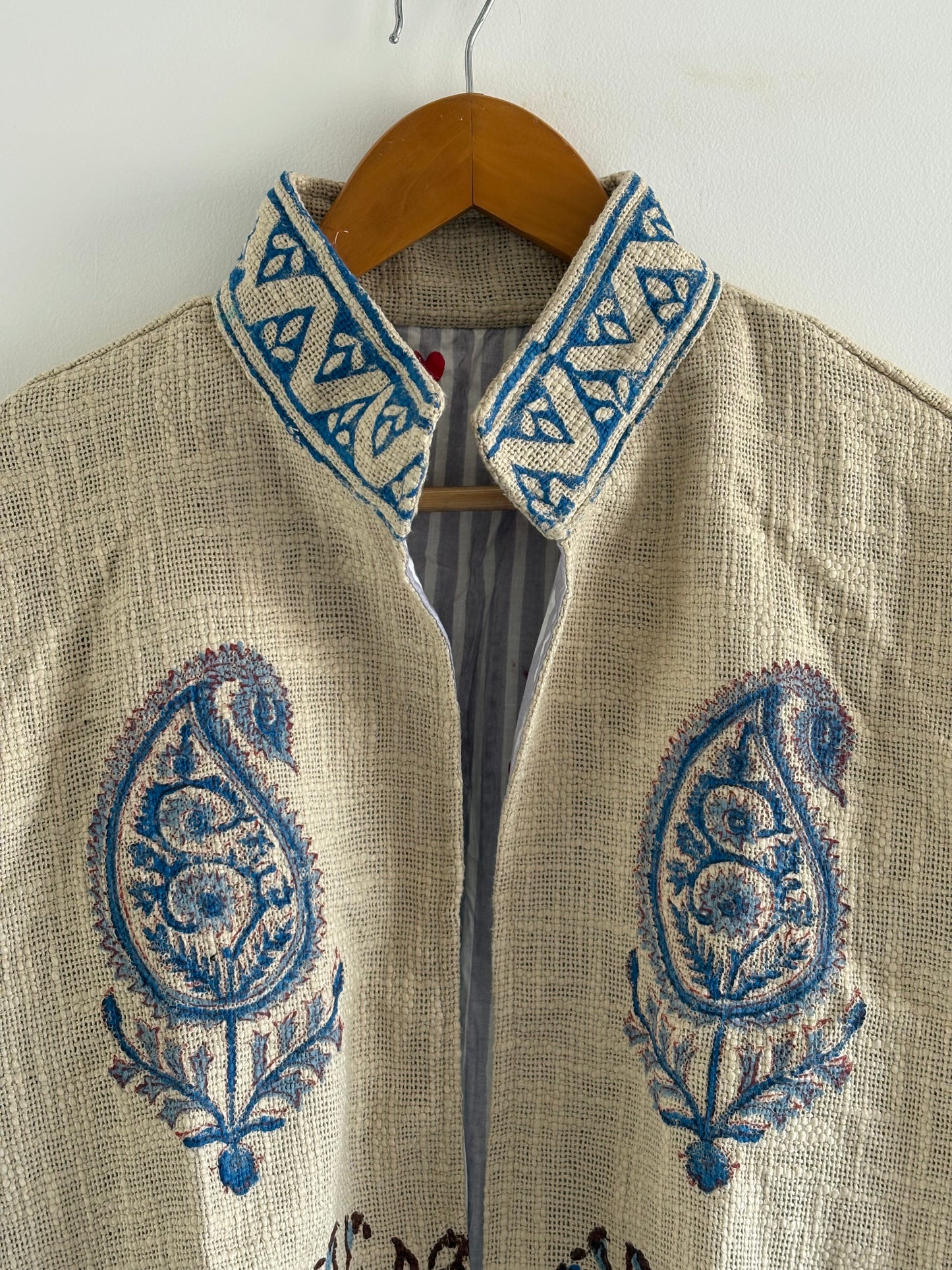 Boho Suzani Jacket One of a Kind Boho Short Coat Free Size New Indian Suzani Embroidery Jacket Women's Wear Cotton Coat