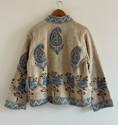 Boho Suzani Jacket One of a Kind Boho Short Coat Free Size New Indian Suzani Embroidery Jacket Women's Wear Cotton Coat