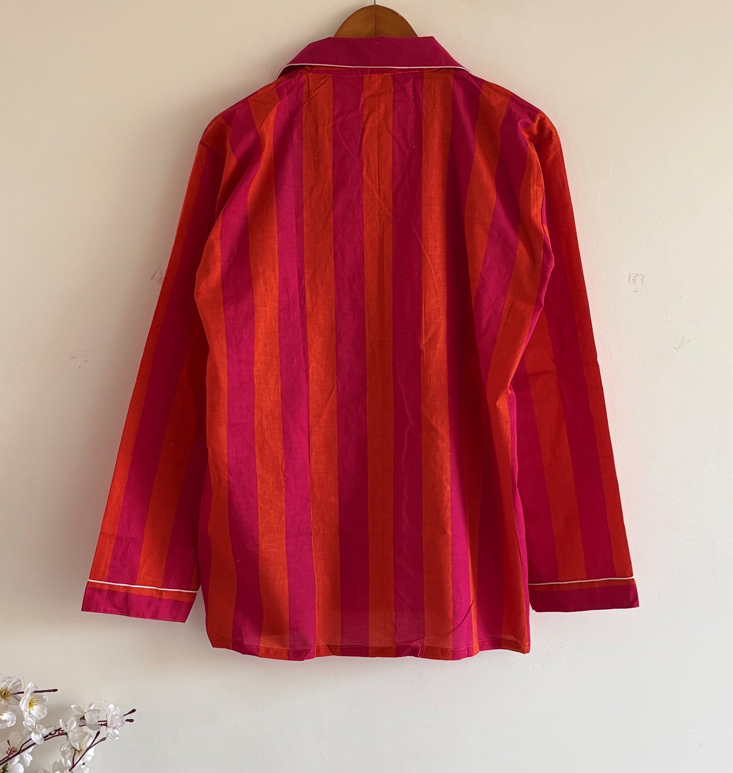 Striped Print Indian Soft Cozy Cotton Night Suit For Women's Summer Sundress Beautiful Pj Set