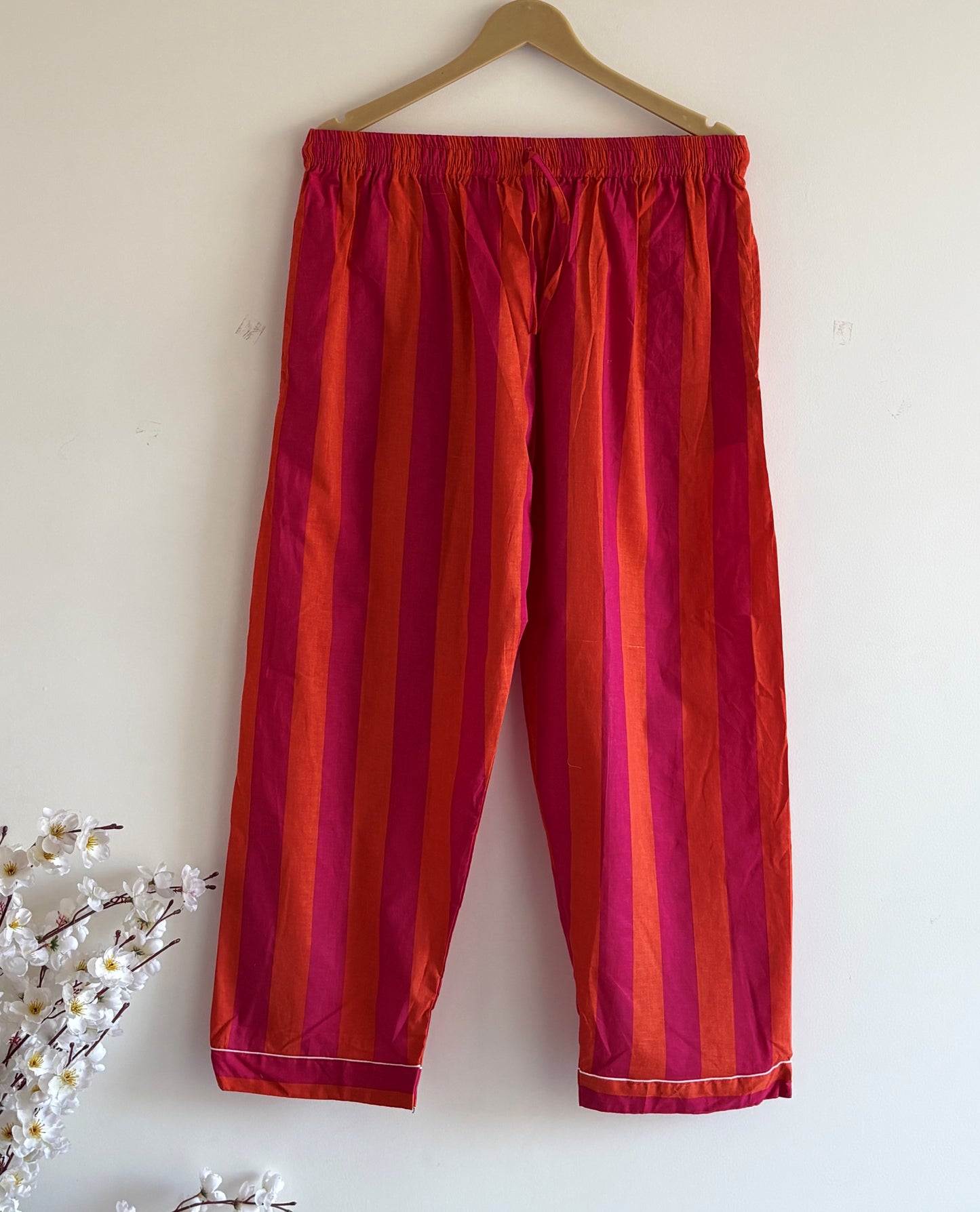 Striped Print Indian Soft Cozy Cotton Night Suit For Women's Summer Sundress Beautiful Pj Set