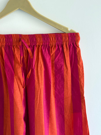 Striped Print Indian Soft Cozy Cotton Night Suit For Women's Summer Sundress Beautiful Pj Set