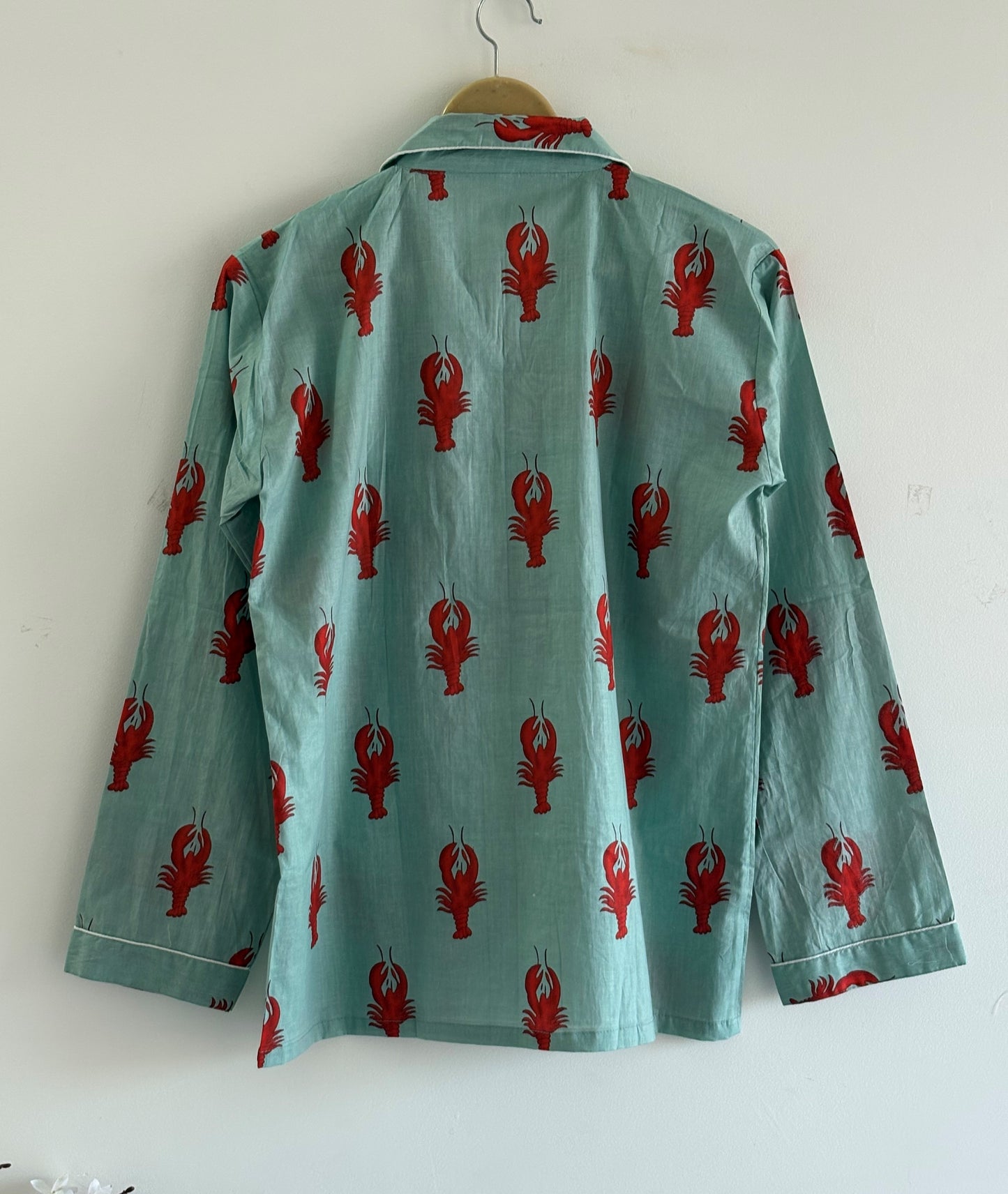 Soft Cotton Lobster Print Pajama Set Women’s Nightwear Lounge Set Beautiful Summer Casual Pjs