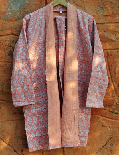 Block Print 100% Cotton Vinatge Kantha Jacket