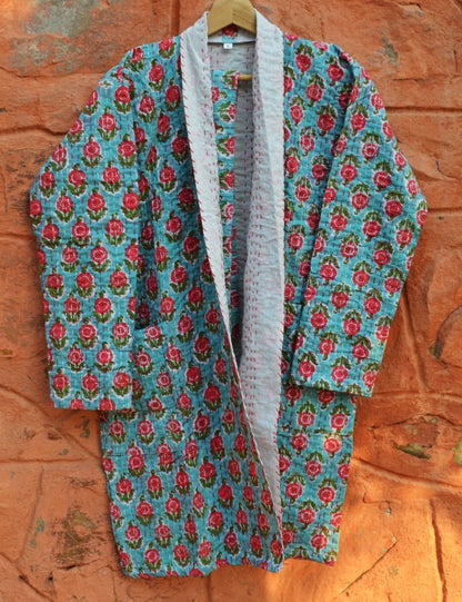 Boho Vintage Kantha Jacket For Winter Night Top