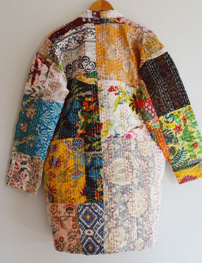 Screen Patch Work Indian Handmade Kantha Jacket