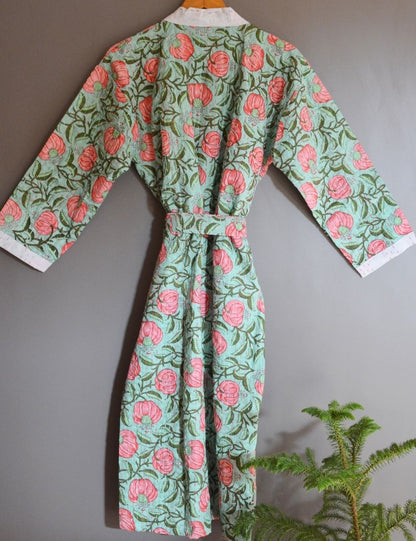 Winter Warm Cotton Quilted Kantha Kimono Robes