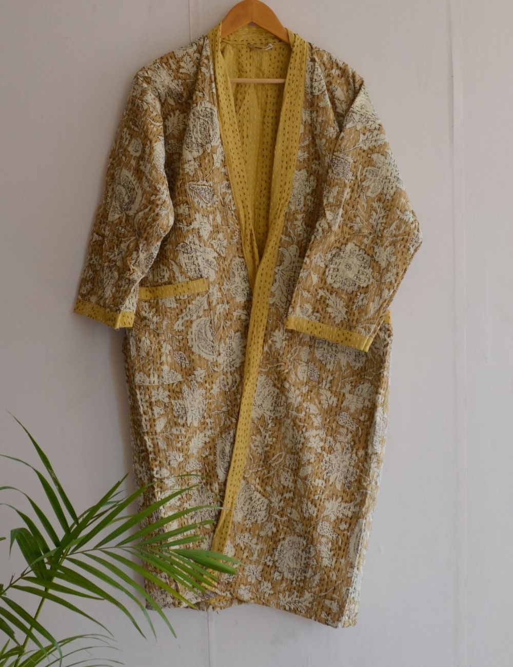 Hand Quilted Cotton Winter Warm Bathrobe