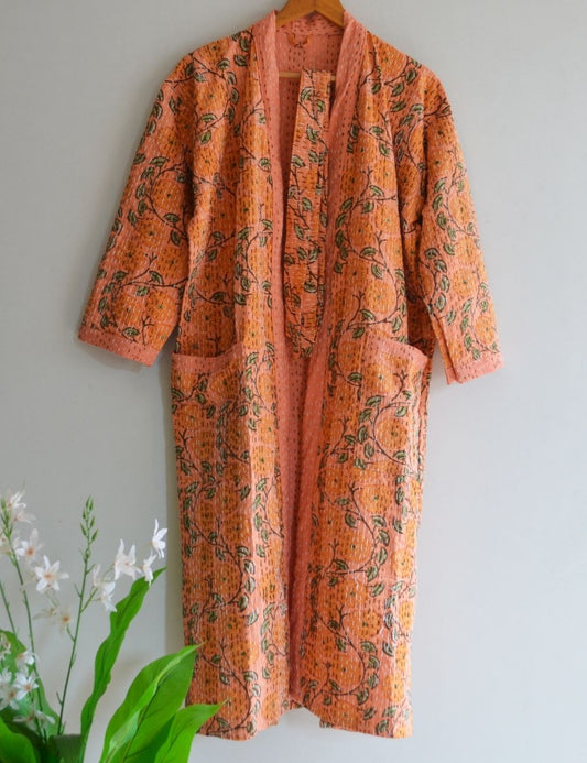 Handmade Robe Loungewear Beach Kantha Quilted Jacket