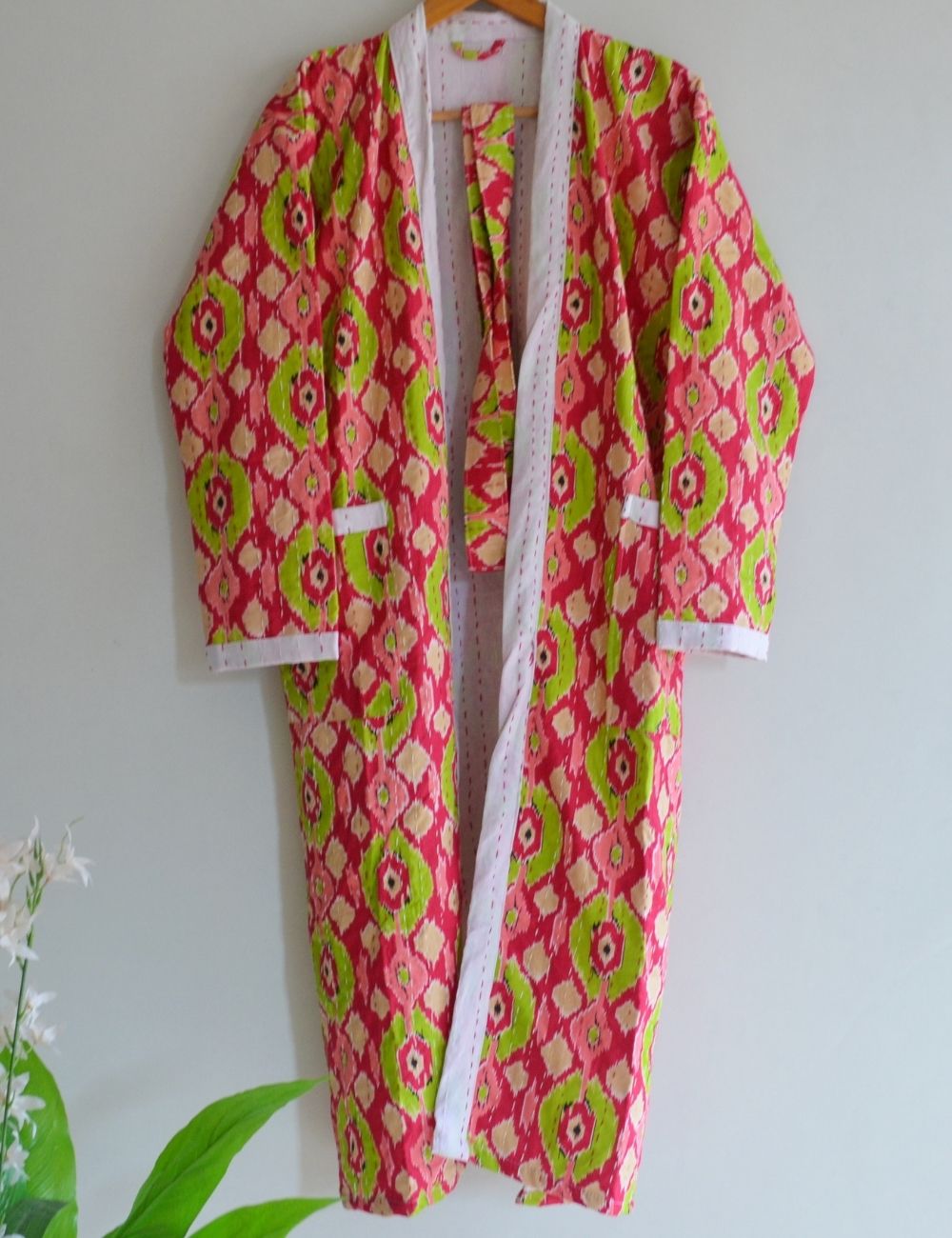 Multicolor Bathrobe 100% Cotton Handmade Swim Wear Kimono