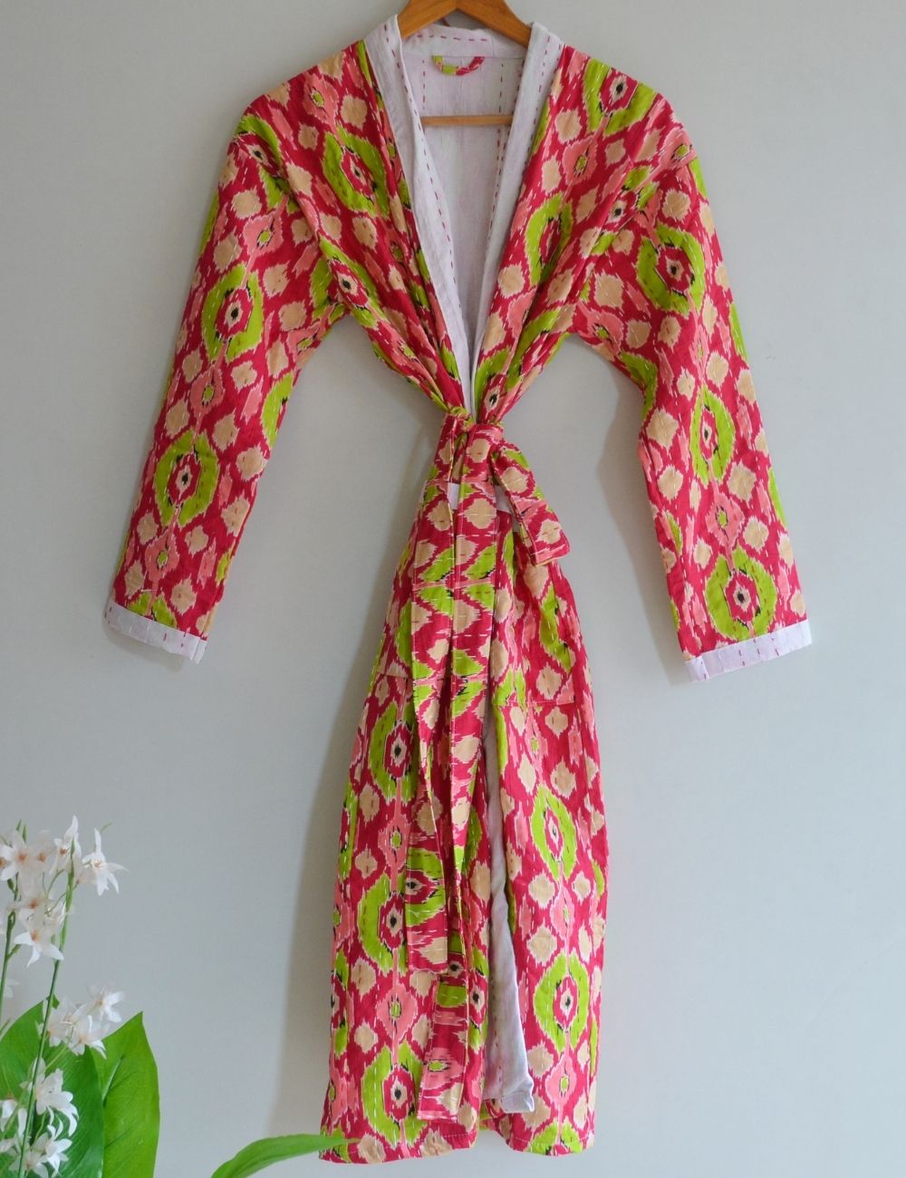 Multicolor Bathrobe 100% Cotton Handmade Swim Wear Kimono