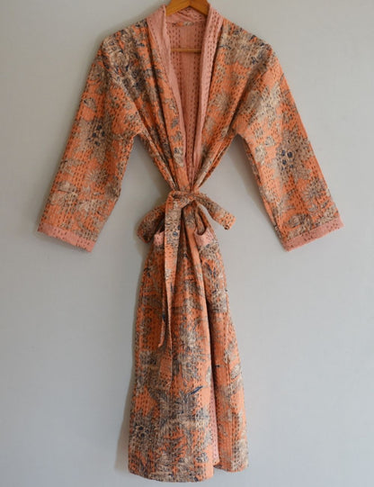 Quilted Kantha Kimono House Robes