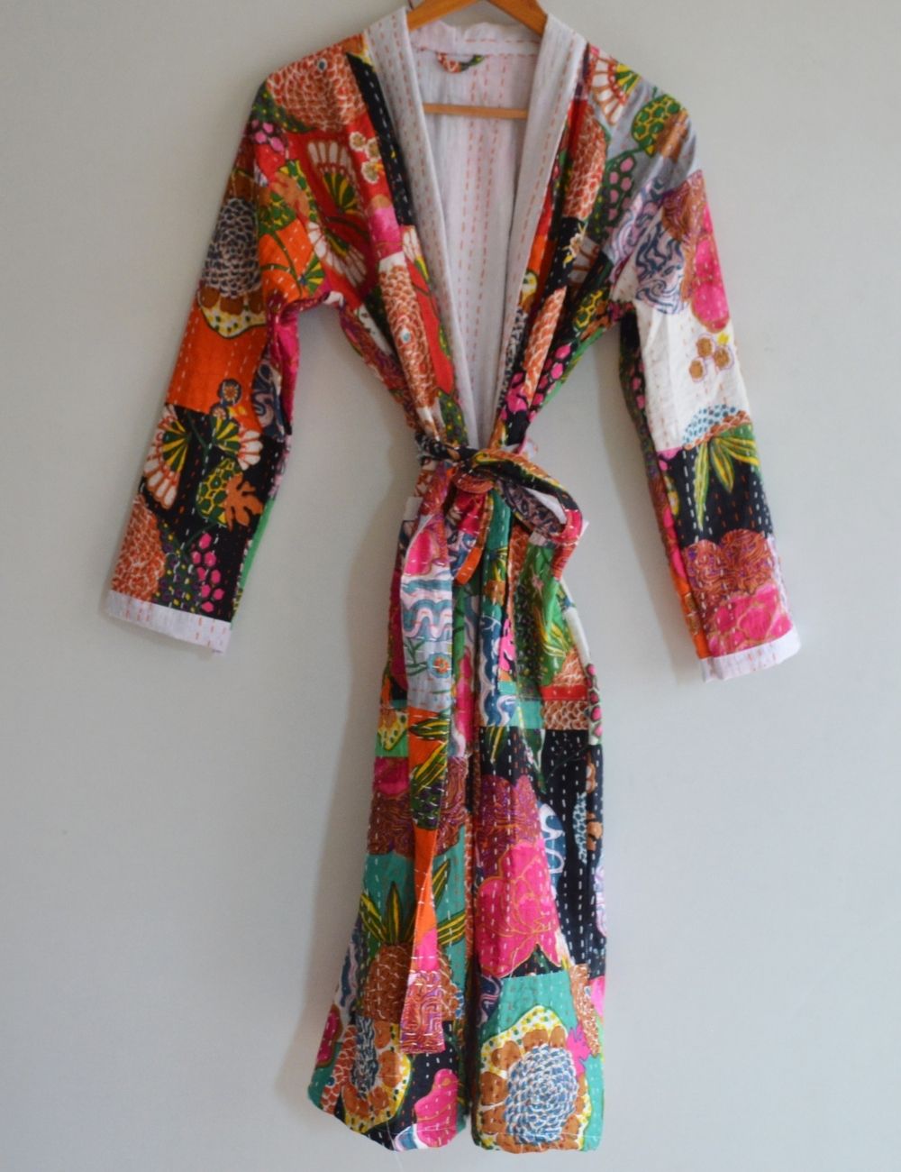 Fruit Patch Print Quilted Jacket Swim Wear Robes