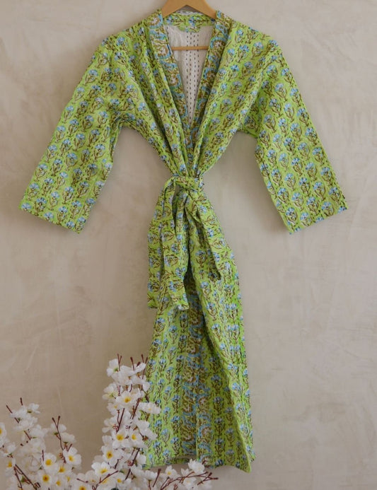 Unisex Quilted Kantha Dressing Vintage Gown