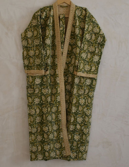 Paisley Print 100% Cotton Kimono For Winter Warm