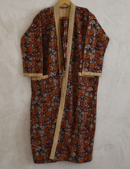 Indian Bagru Print Cotton Beach Robe For Bridal Party Gown