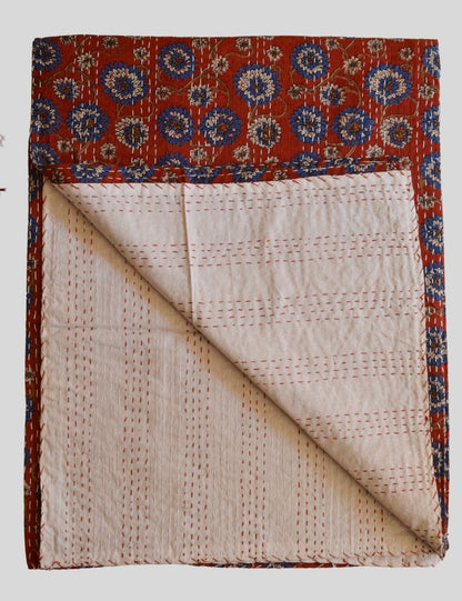 Kantha Bedcover Cotton Blanket Gudari Kantha Bedspread Blanket Gift for Her