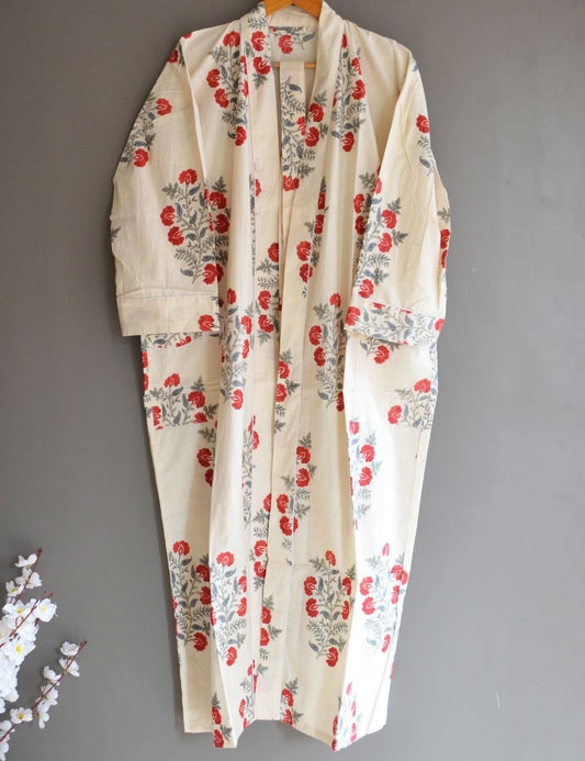 Indian Cotton Beach Cover Up Robes Floral Print