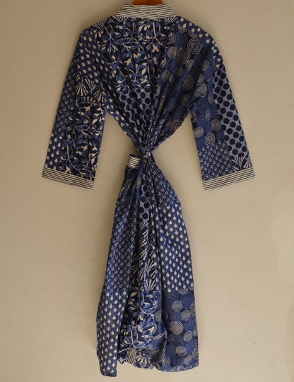 Indigo Indian Pure Cotton Night Gown Beach Robes