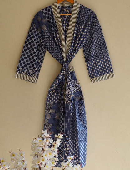 Indigo Indian Pure Cotton Night Gown Beach Robes