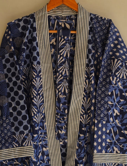 Indigo Indian Pure Cotton Night Gown Beach Robes