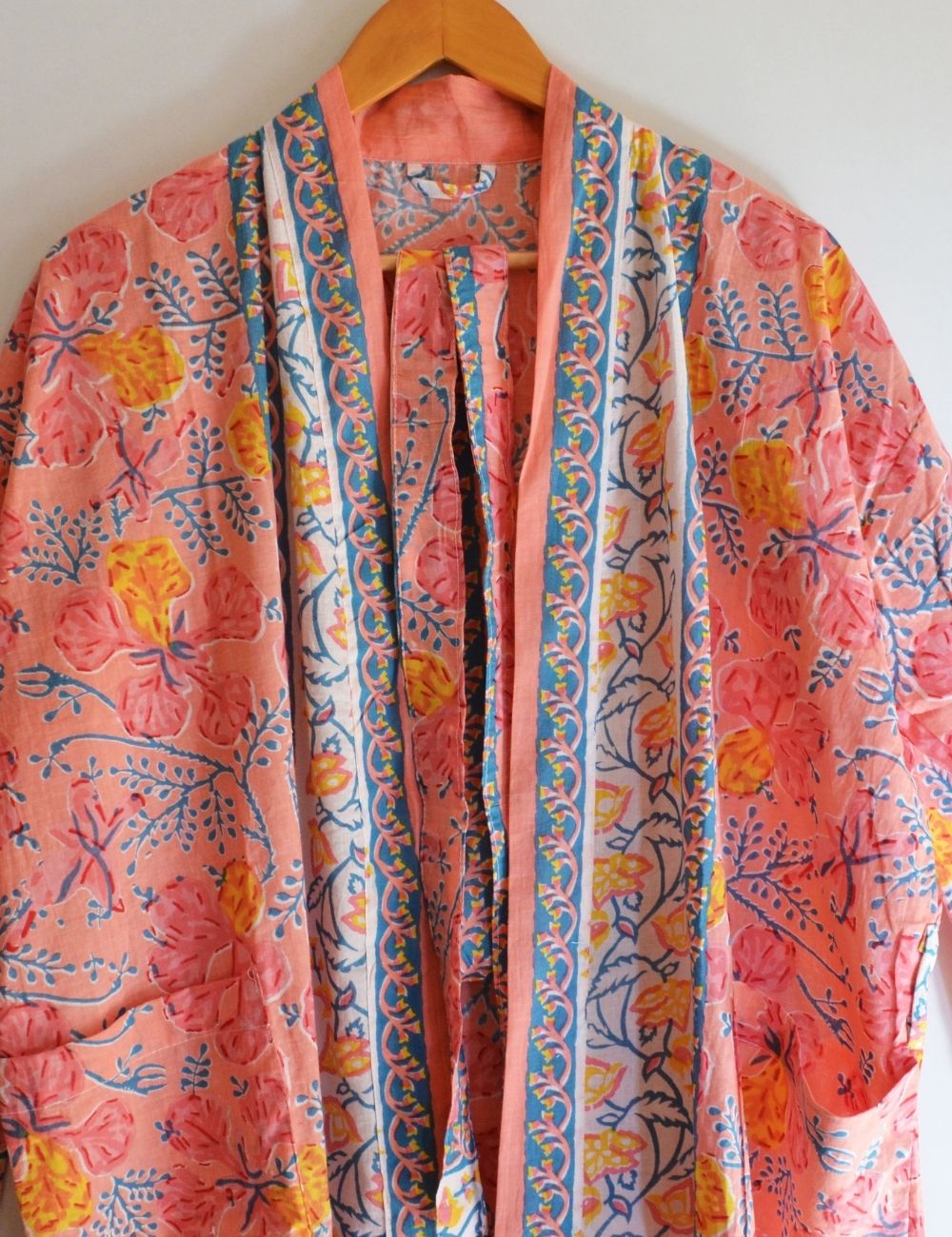 Cotton Bathrobes Pink Beautiful Summer Ethnic Robe