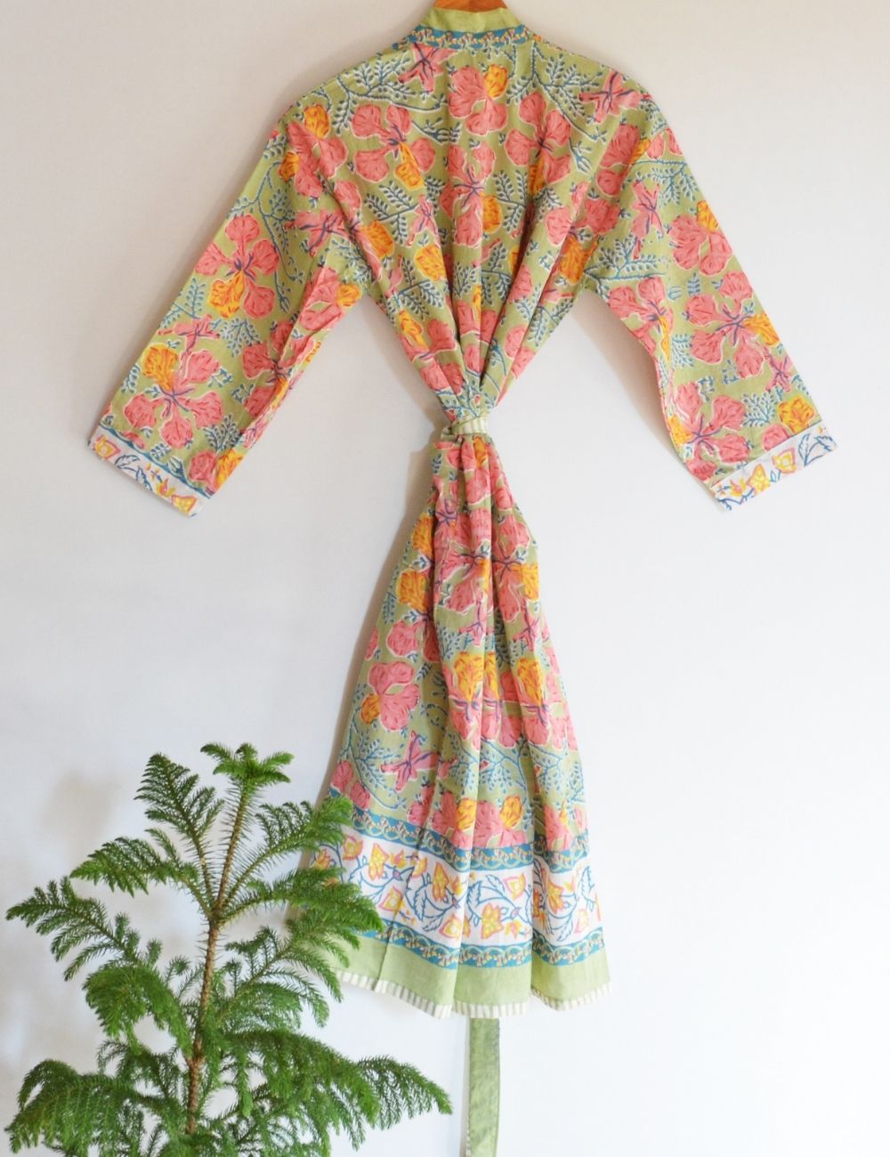 Pure Cotton Indian Block Printed House Robe Summer Kimono