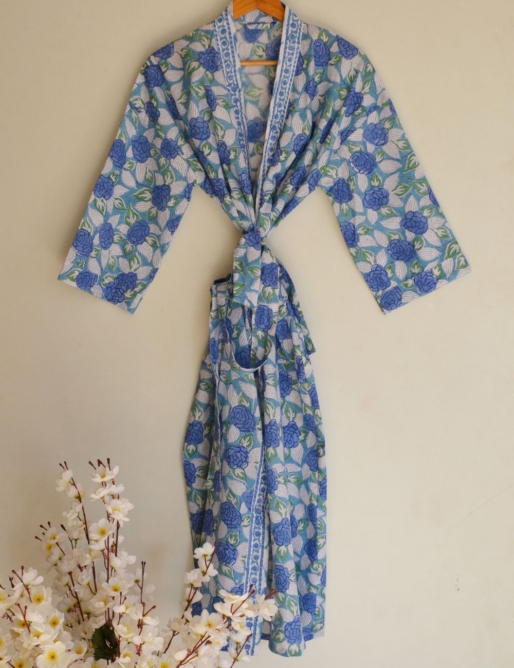 Hand Block Print Bridesmaid Party Wear Cotton Robes