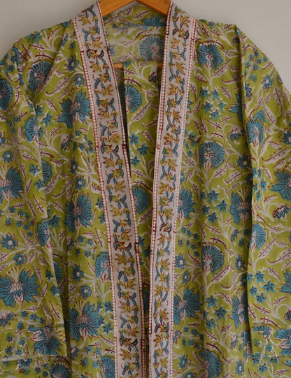 Indian Hand Print Block Cotton Causal Night Robes