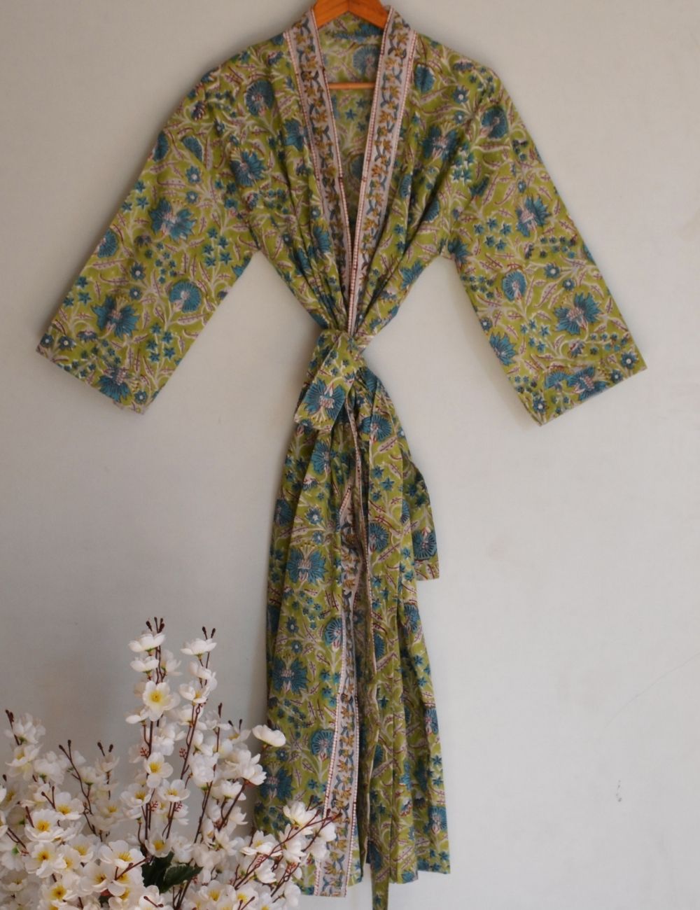 Indian Hand Print Block Cotton Causal Night Robes