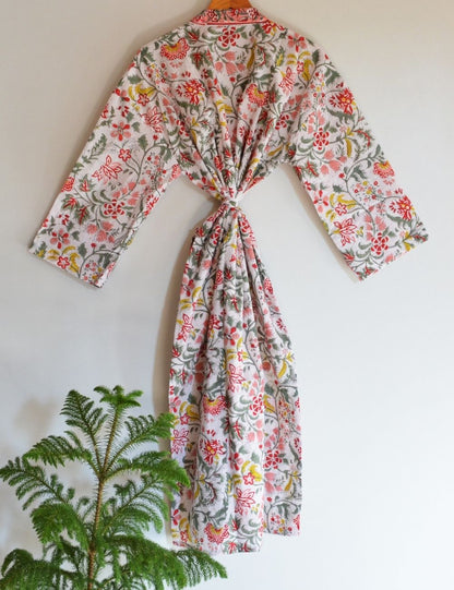 Spa Cotton Royal Comfoter Block Print Multicolor Robe