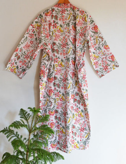 Spa Cotton Royal Comfoter Block Print Multicolor Robe