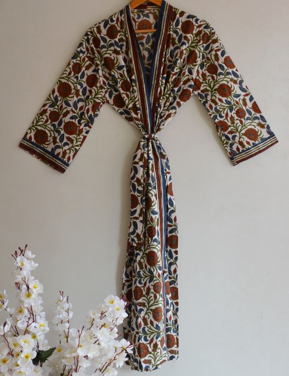 Floral Print Lightweight Bathrobe Luxury Baby Shower Robe