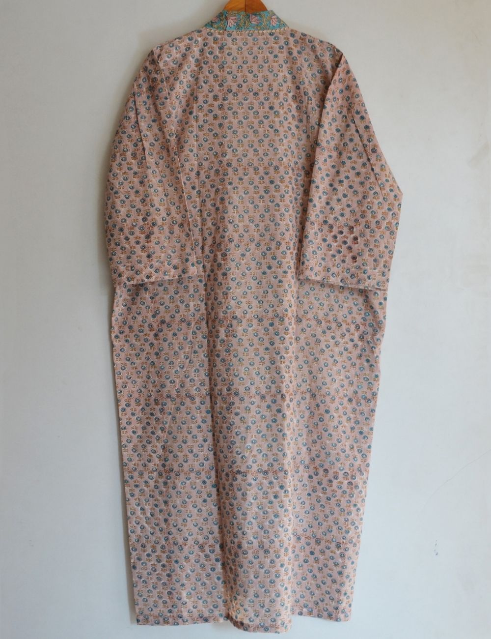 Indian Hand Block Print Long wear Cotton Bathrobe Kimono