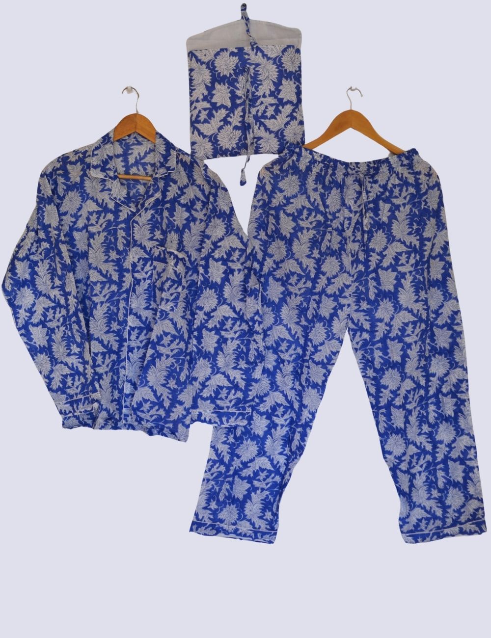 Hand Block Print Pure Cotton Night Wear Pyjamas Set