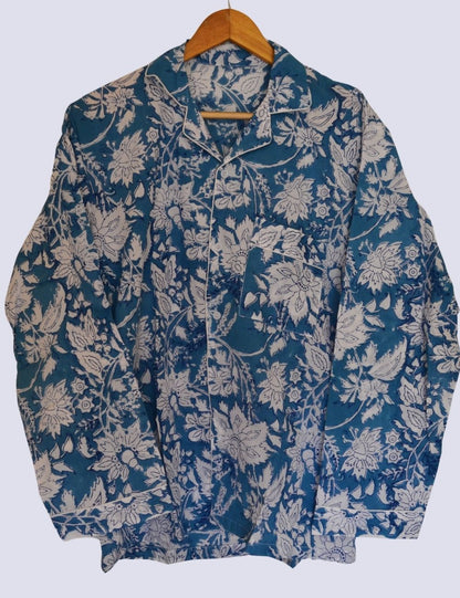 Indian Pure Oragnic Cotton Sleepwear Comfy Full Sleeves Night Suit