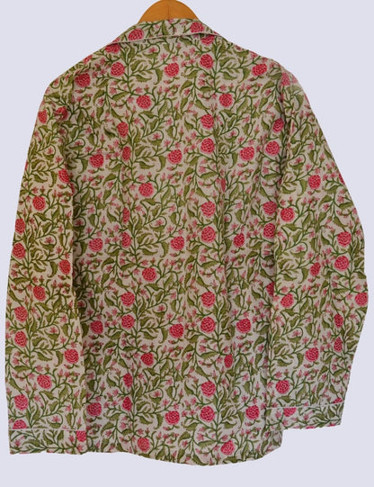 Multicolor Floral Print Full Sleeves Beautiful Night Dress