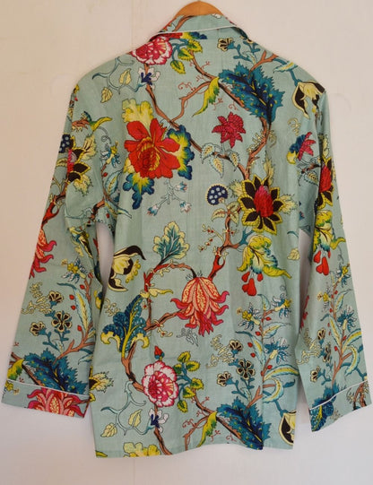 Luxury Screen Floral Print Sleepwear Night Dress