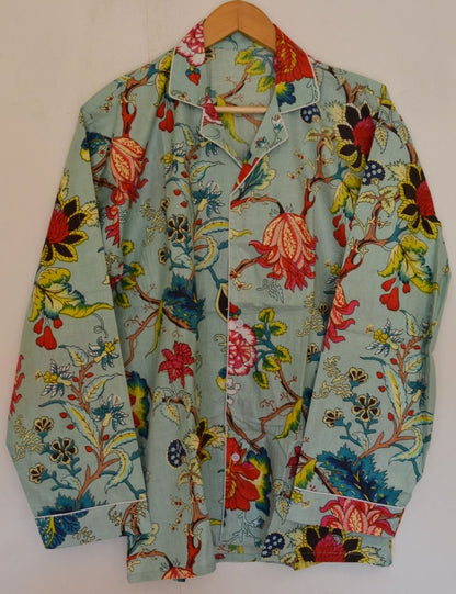 Luxury Screen Floral Print Sleepwear Night Dress